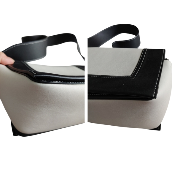 Celine Frame Black & White Leather Crossbody Bag - Picture 10 of 16